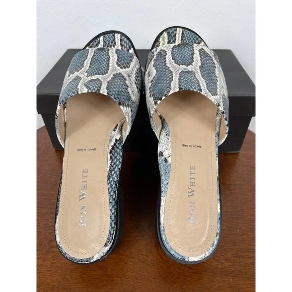 Ron White Carley Pitone Sandals in Jeans Size 9